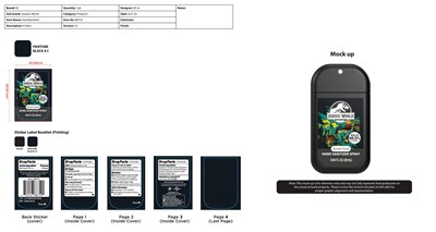 Smart Care Assorted Hand Sanitizer Spray-Jurassic World_88752 black.jpg Packaging - Smart Care Assorted Hand Sanitizer Spray Jurassic World 88752 black